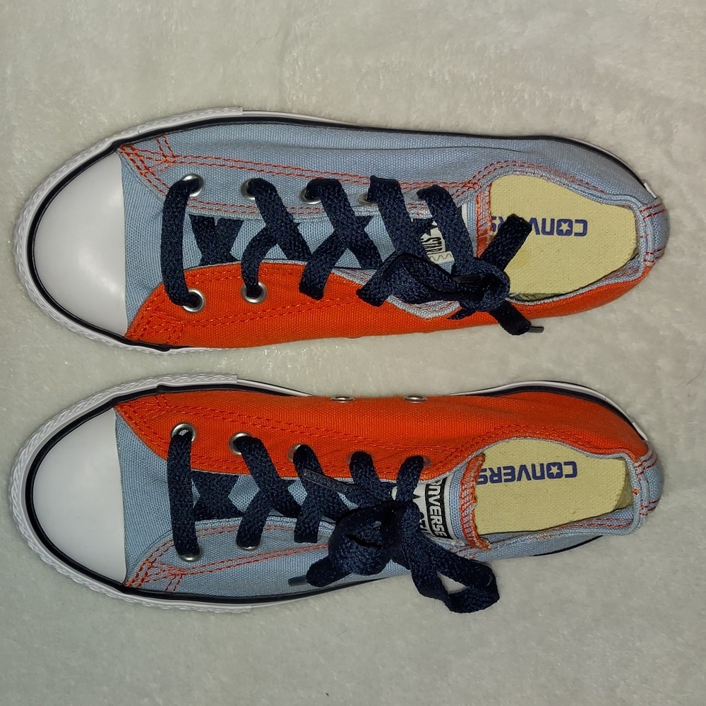 Converse- Boy's Size 2, orange, blue, color block style, new